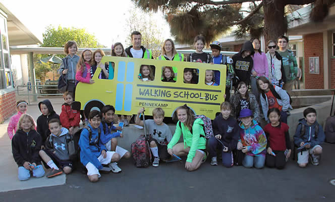 A walking school bus.