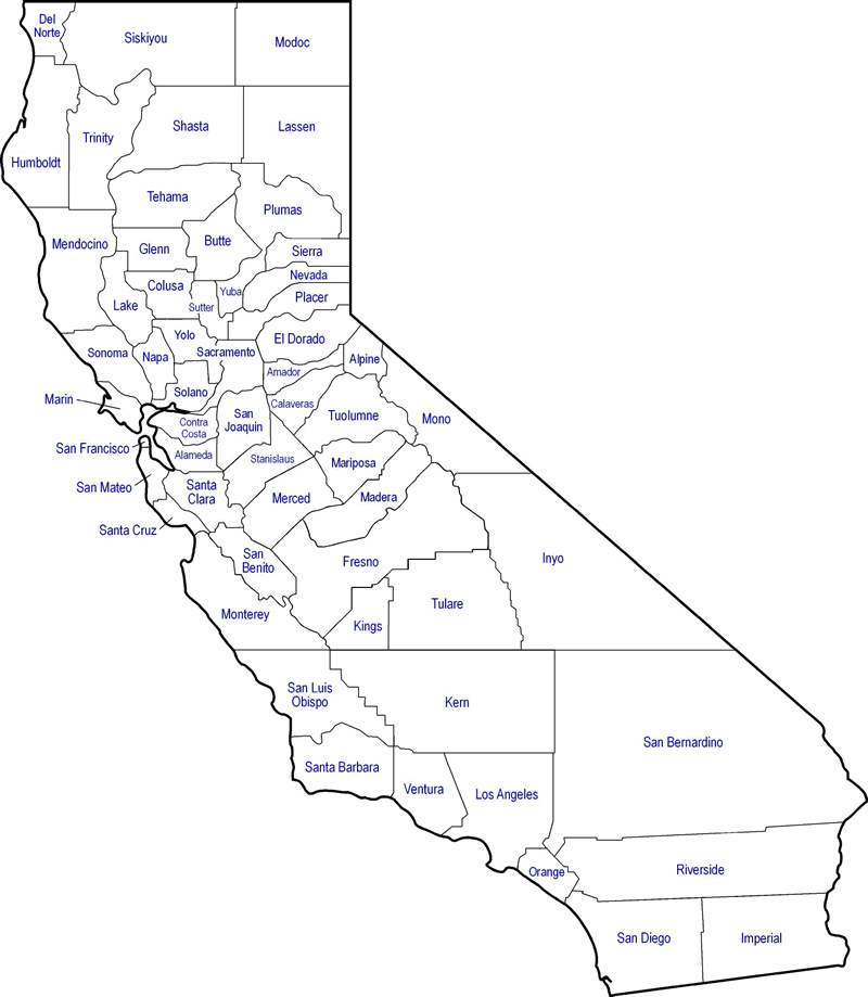 Ca Map Of Counties Charter Schools in California Counties (CA Dept of Education)